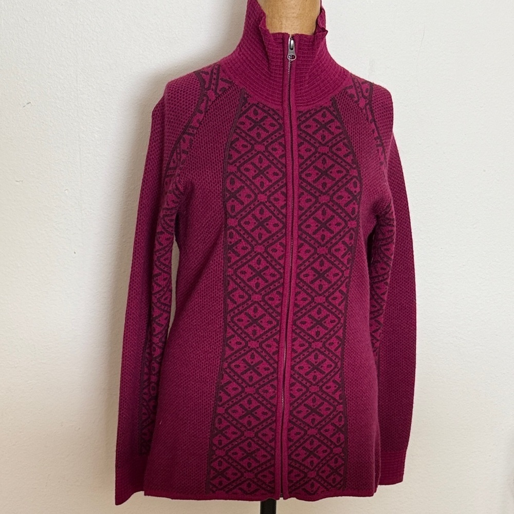 Smartwool sz M Pink and Purple Knit Sweater merino wool blend great condition